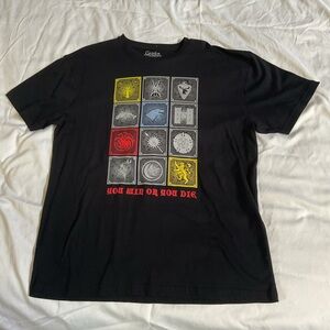 Black Game of Thrones You Win or You Die Graphic T-Shirt Size XL